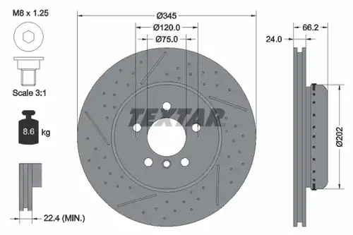 спирачен диск TEXTAR 92265525