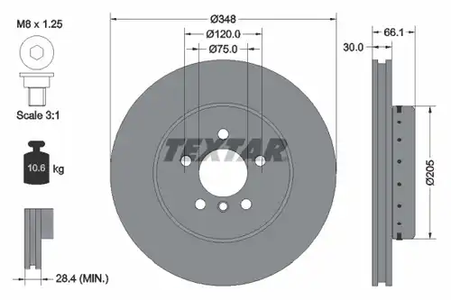 спирачен диск TEXTAR 92265725