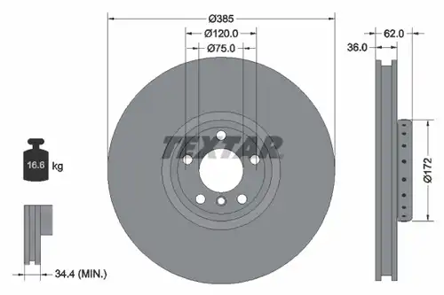 спирачен диск TEXTAR 92266525