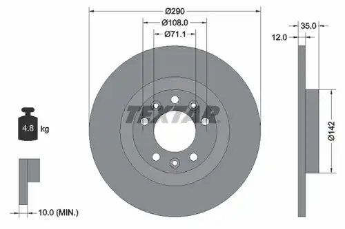 спирачен диск TEXTAR 92267303