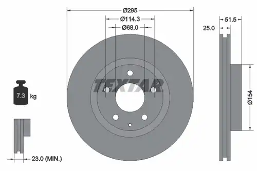 спирачен диск TEXTAR 92267603