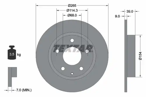 спирачен диск TEXTAR 92267703