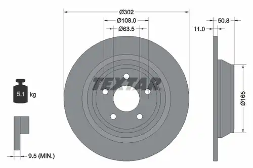 спирачен диск TEXTAR 92268703