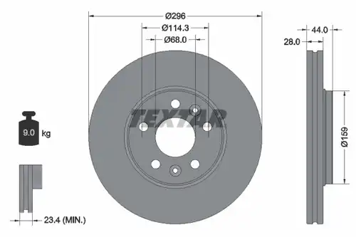 спирачен диск TEXTAR 92268803