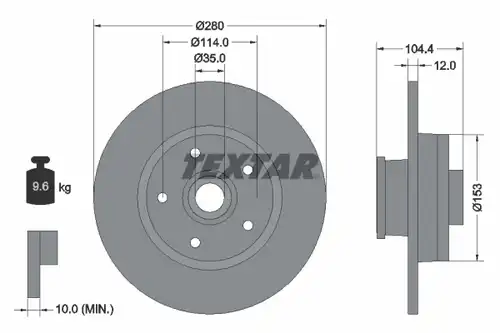 спирачен диск TEXTAR 92268903