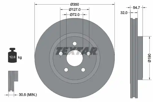 спирачен диск TEXTAR 92272205