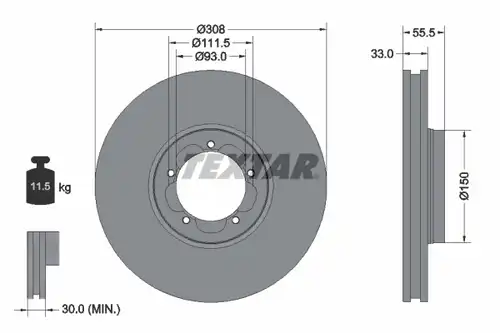 спирачен диск TEXTAR 92273003