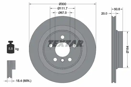 спирачен диск TEXTAR 92274503