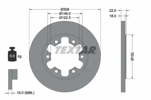 спирачен диск TEXTAR 92275803