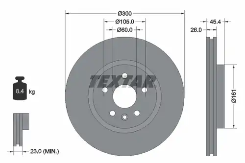 спирачен диск TEXTAR 92277203