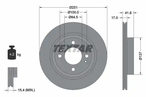 спирачен диск TEXTAR 92278003