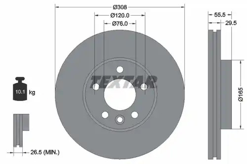 спирачен диск TEXTAR 92279505