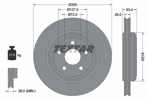 спирачен диск TEXTAR 92282003