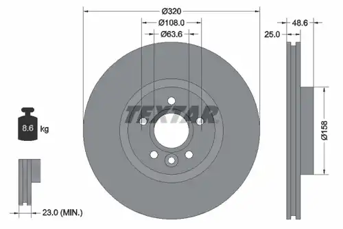 спирачен диск TEXTAR 92282103