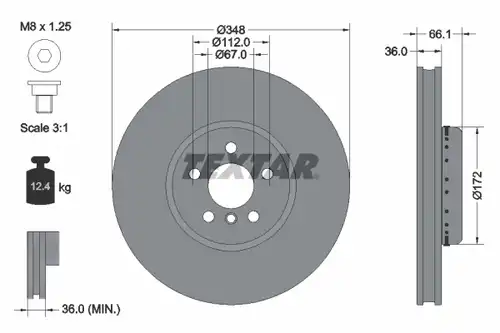 спирачен диск TEXTAR 92288725