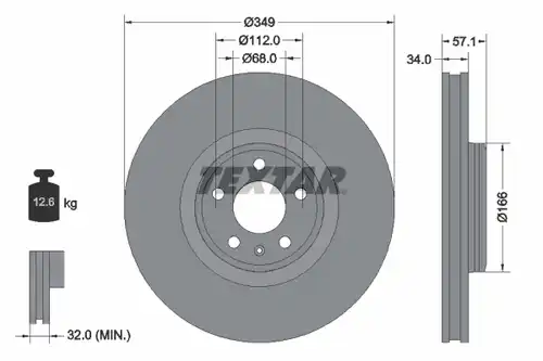 спирачен диск TEXTAR 92289305