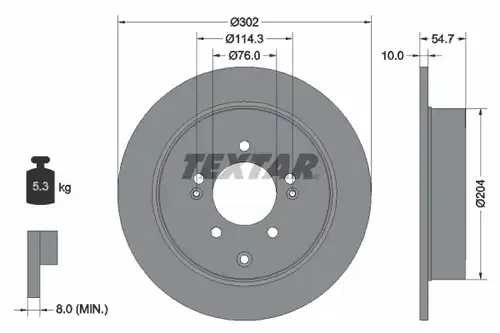 спирачен диск TEXTAR 92294903