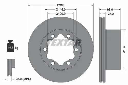 спирачен диск TEXTAR 92295303