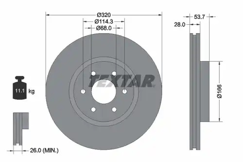 спирачен диск TEXTAR 92296503