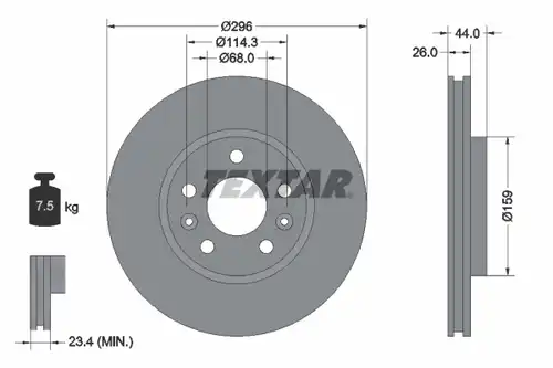 спирачен диск TEXTAR 92300703