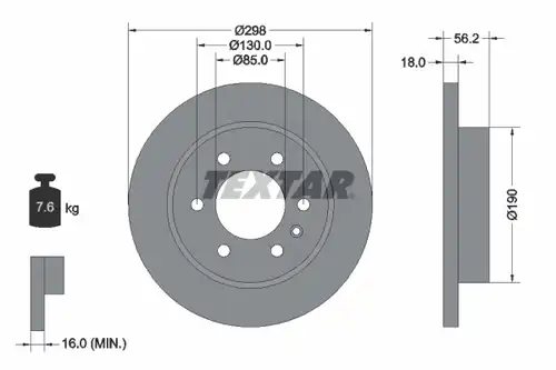 спирачен диск TEXTAR 92301003