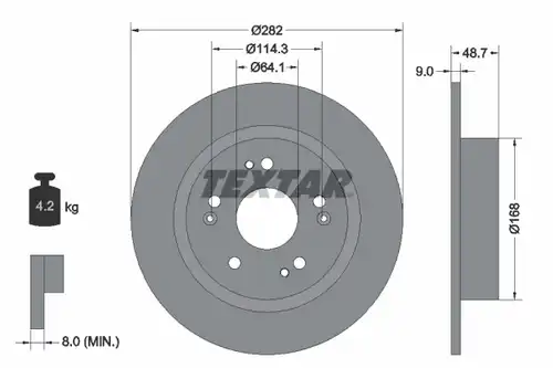 спирачен диск TEXTAR 92301603