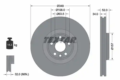 спирачен диск TEXTAR 92301805