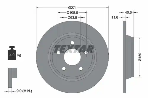 спирачен диск TEXTAR 92303503