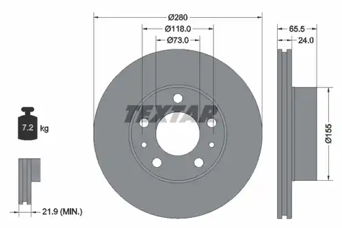 спирачен диск TEXTAR 92305203