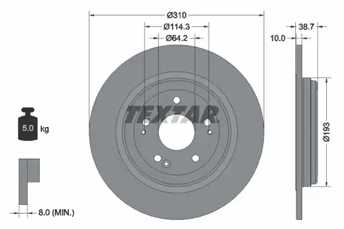 спирачен диск TEXTAR 92306103