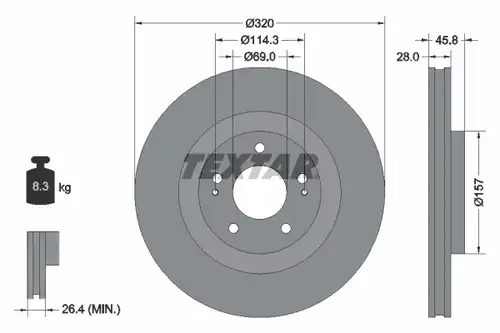 спирачен диск TEXTAR 92306503