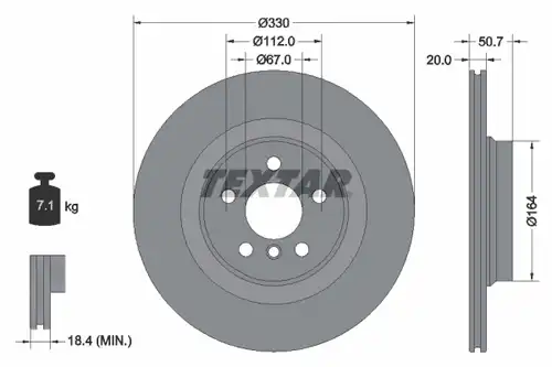 спирачен диск TEXTAR 92306805