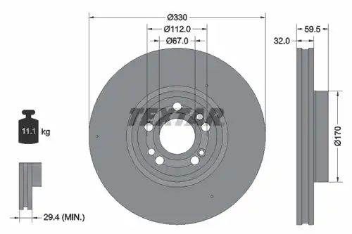 спирачен диск TEXTAR 92307105