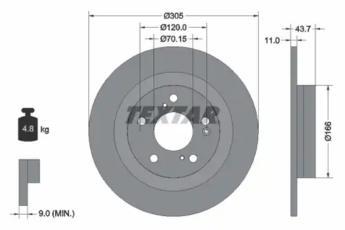 спирачен диск TEXTAR 92308403