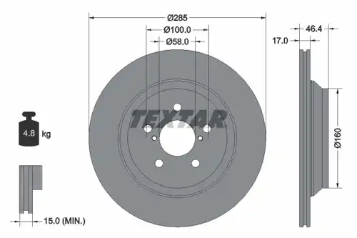 спирачен диск TEXTAR 92309303