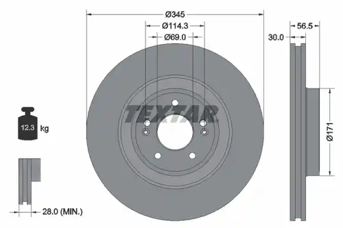 спирачен диск TEXTAR 92314805