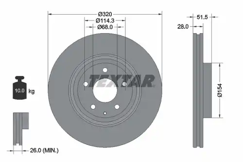 спирачен диск TEXTAR 92315203