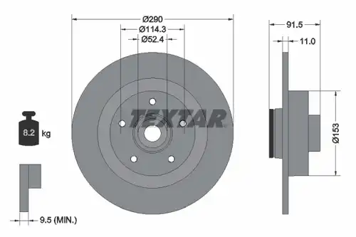 спирачен диск TEXTAR 92316503