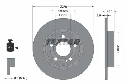 спирачен диск TEXTAR 92316803