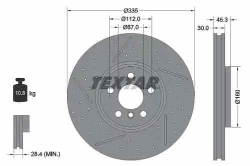 спирачен диск TEXTAR 92317105