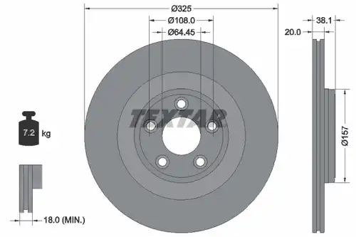 спирачен диск TEXTAR 92319905