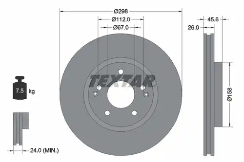 спирачен диск TEXTAR 92322903