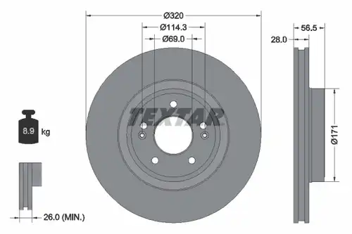 спирачен диск TEXTAR 92323605