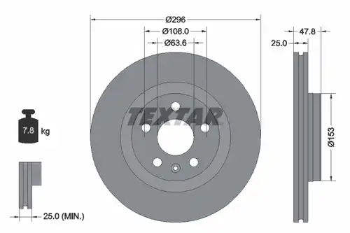 спирачен диск TEXTAR 92323905