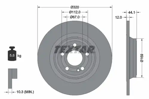 спирачен диск TEXTAR 92324303