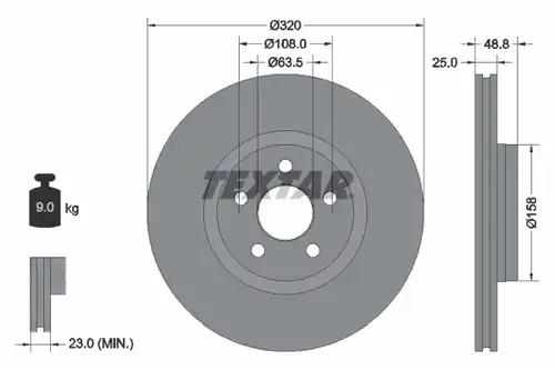 спирачен диск TEXTAR 92326103