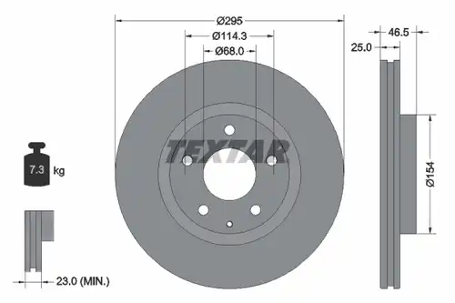 спирачен диск TEXTAR 92326203