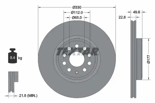 спирачен диск TEXTAR 92327103