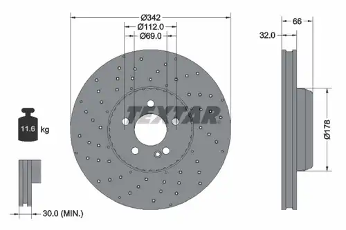 спирачен диск TEXTAR 92331005