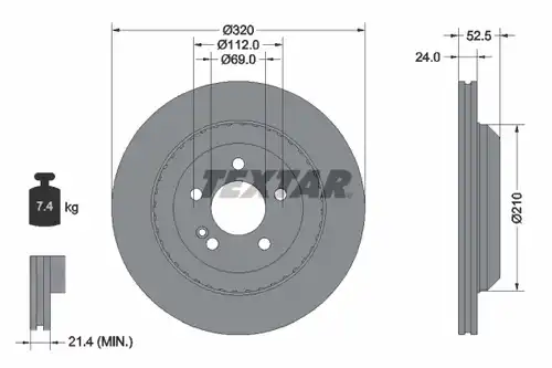 спирачен диск TEXTAR 92331805